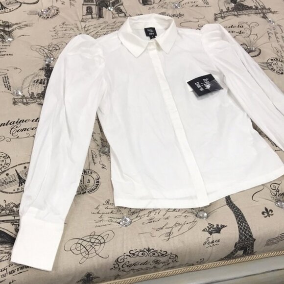 Becca Tilley x Bar III Victorian Puff-Sleeve Top - Picture 4 of 6